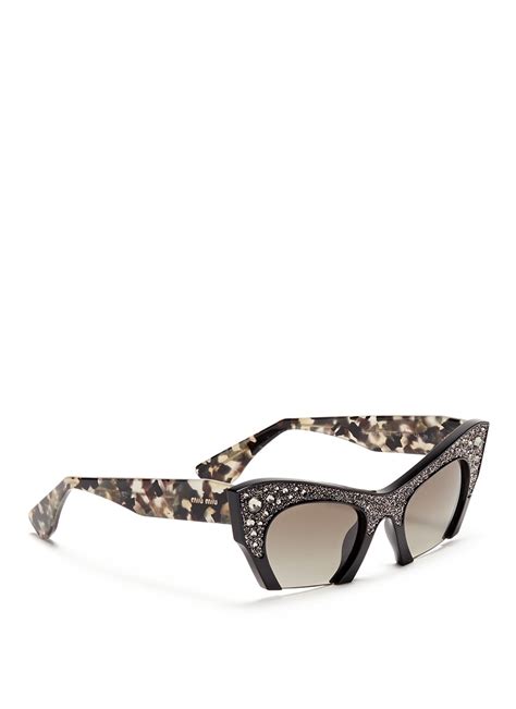 miu miu sunglasses with rhinestones|Miu Miu sunglasses sale.